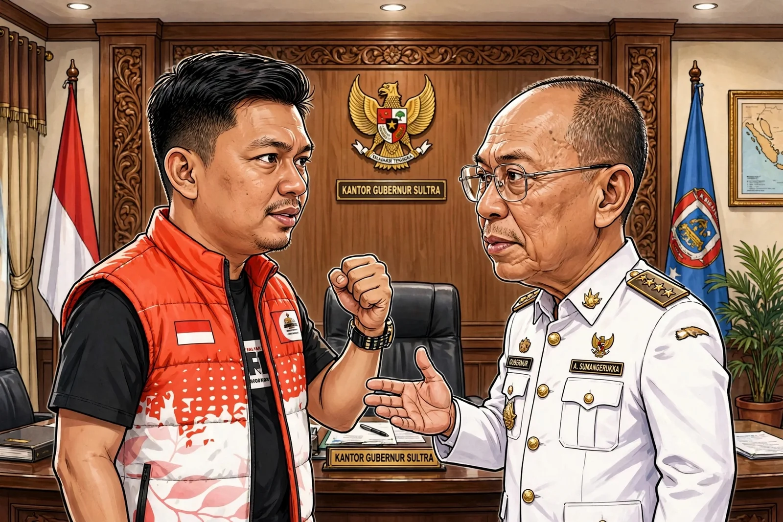 Gubernur LIRA dan Gubernur Sultra Saling Berhadapan