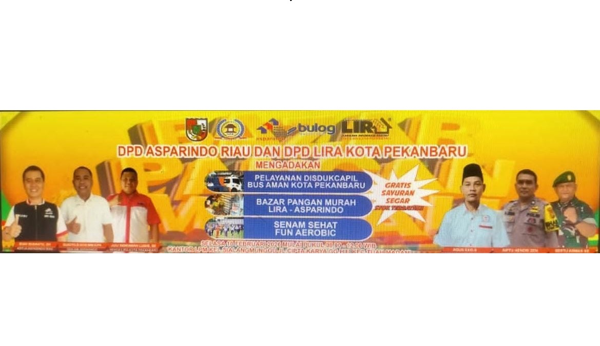 Kegiatan DPD LIRA Kota Pekanbaru, Pasar Murah, Layanan Disdukcapil dan Senam Sehat Bersama di Kel.Sialangmunggu, Kec.Tuah Madani, Kota Pekanbaru, Selasa, 10 Februari 2026.