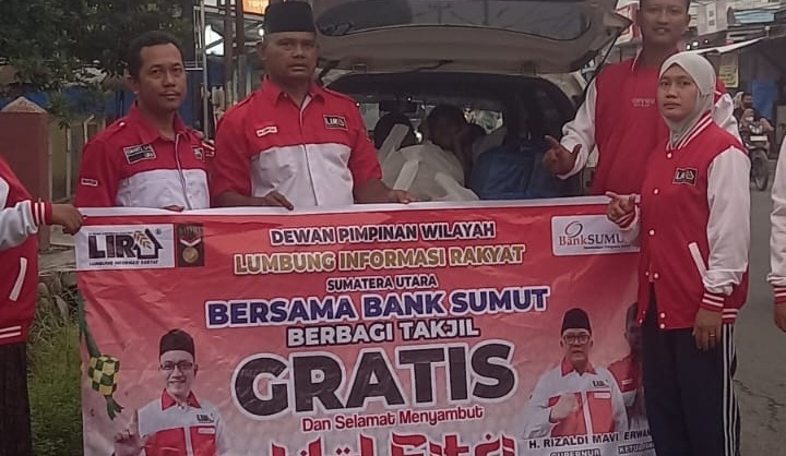 DPW LIRA Sumut Bersama Bank Sumut Berbagi Takjil Gratis